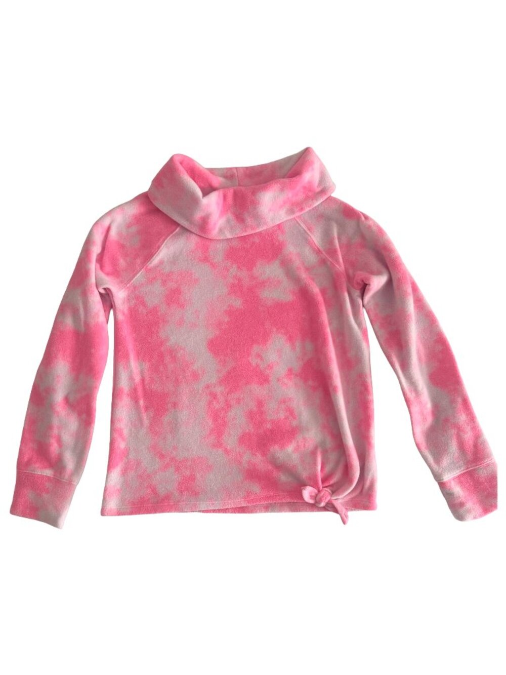 So Pink Tie-Dye Cozy Fleece Cowl Neck Pullover XL 14/16